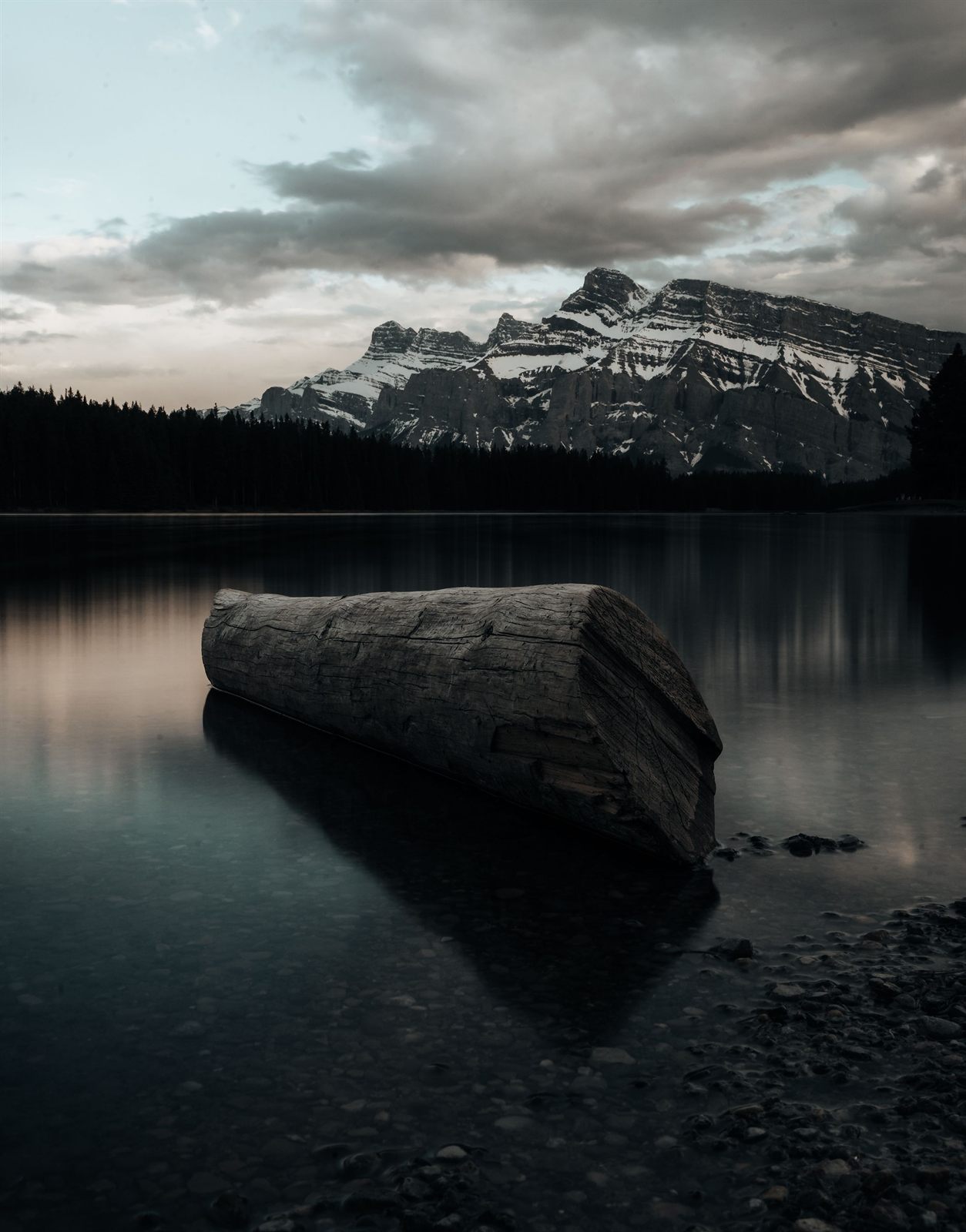A quiet mountain lake in the Rockies